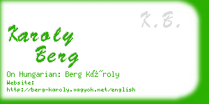 karoly berg business card